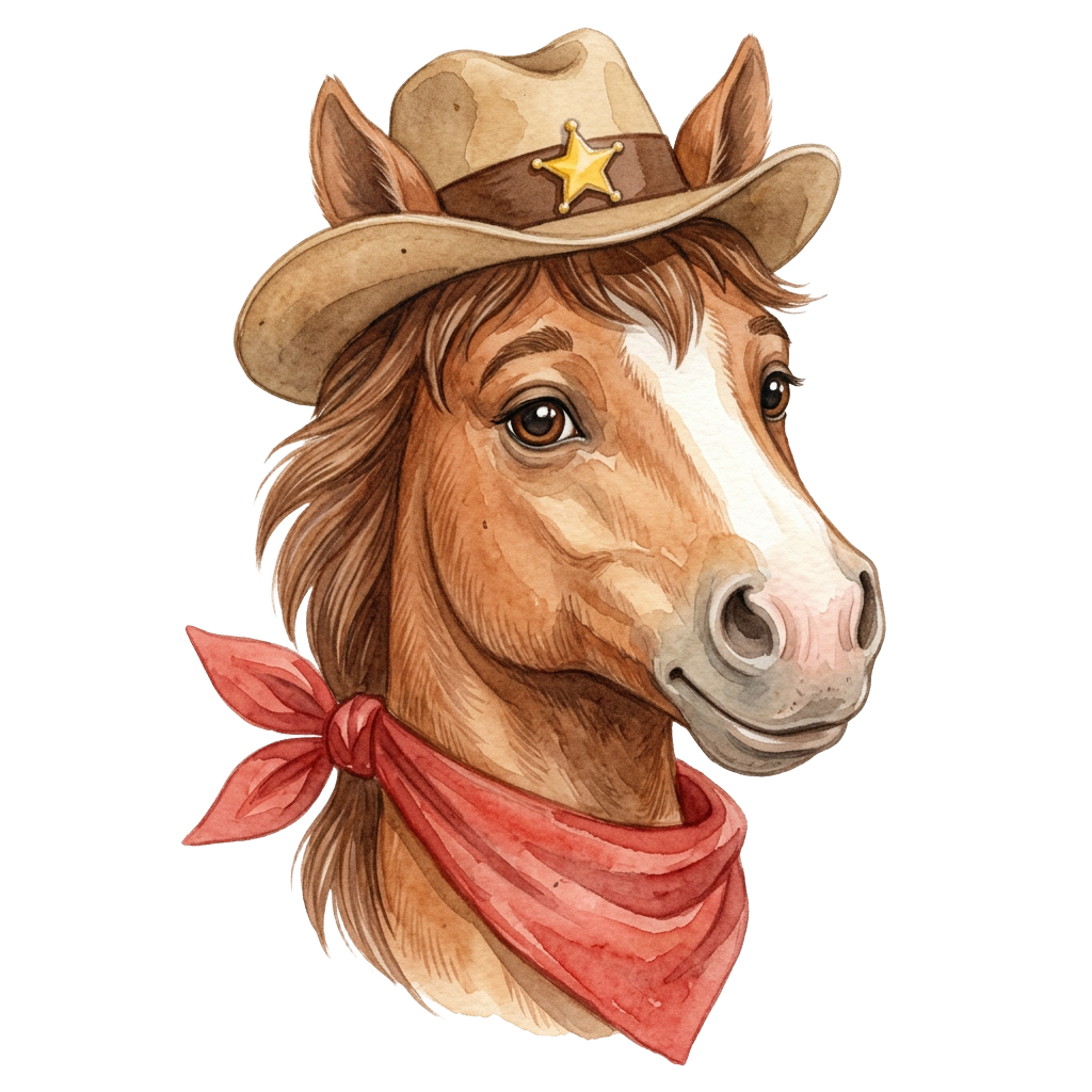 Dusty the horse, your trail guide